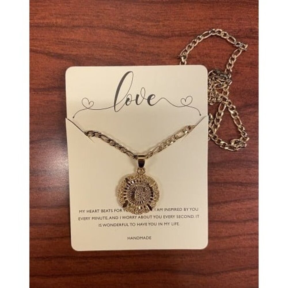 New Initial Necklace for Women,14K Gold Plated Round Letter Pendant Necklace